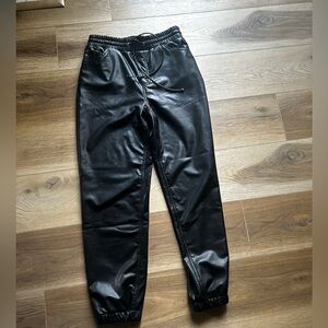 Express black jogger high rise leather pants